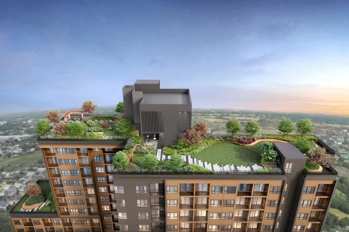 🏗 ผลงานติดตั้งพื้นโพสเทนชั่น – THE BASE Height จังหวัดเชียงใหม่